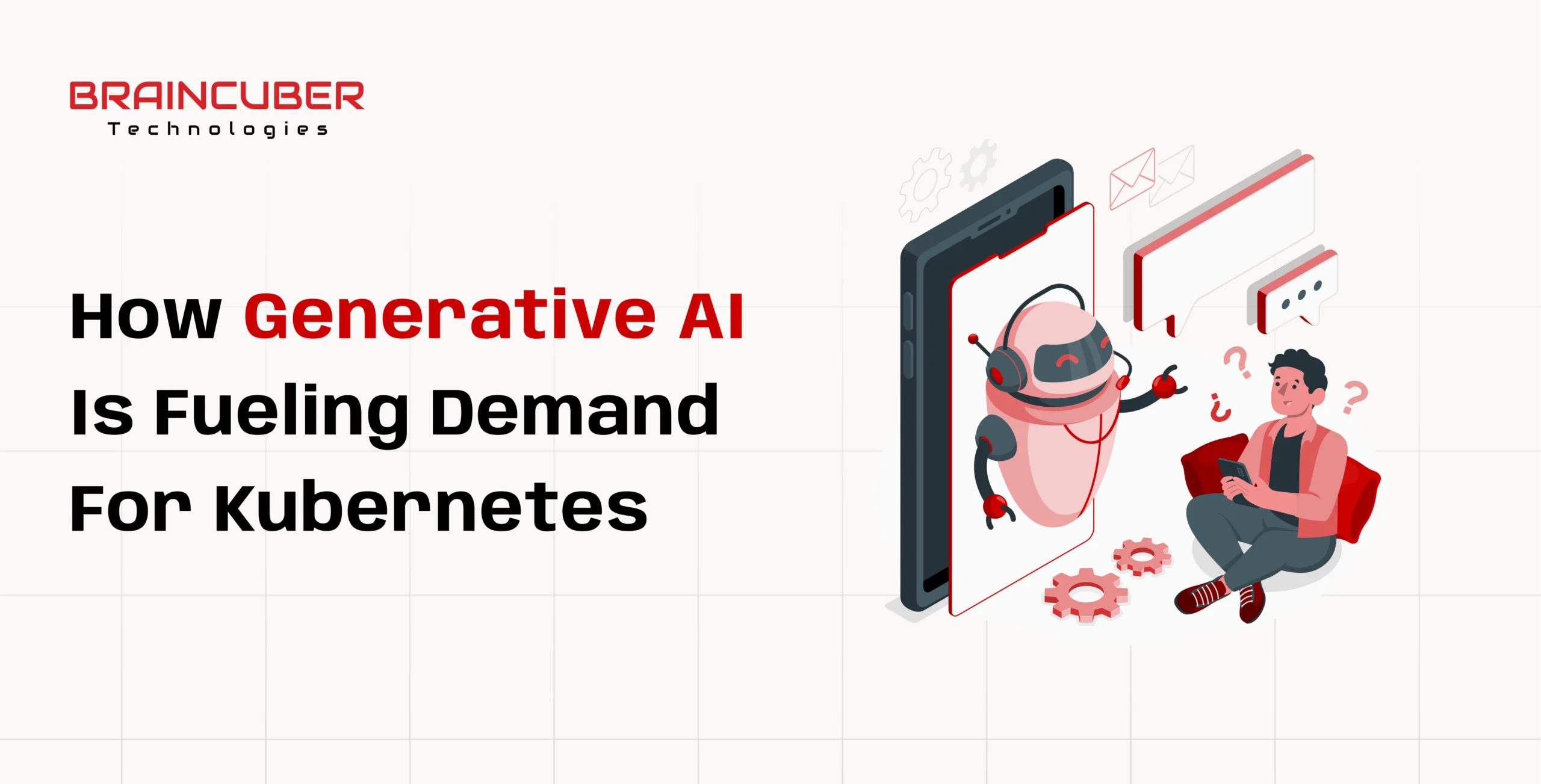 Illustration depicting the relationship between generative AI advancements and the rising need for Kubernetes in tech environments.