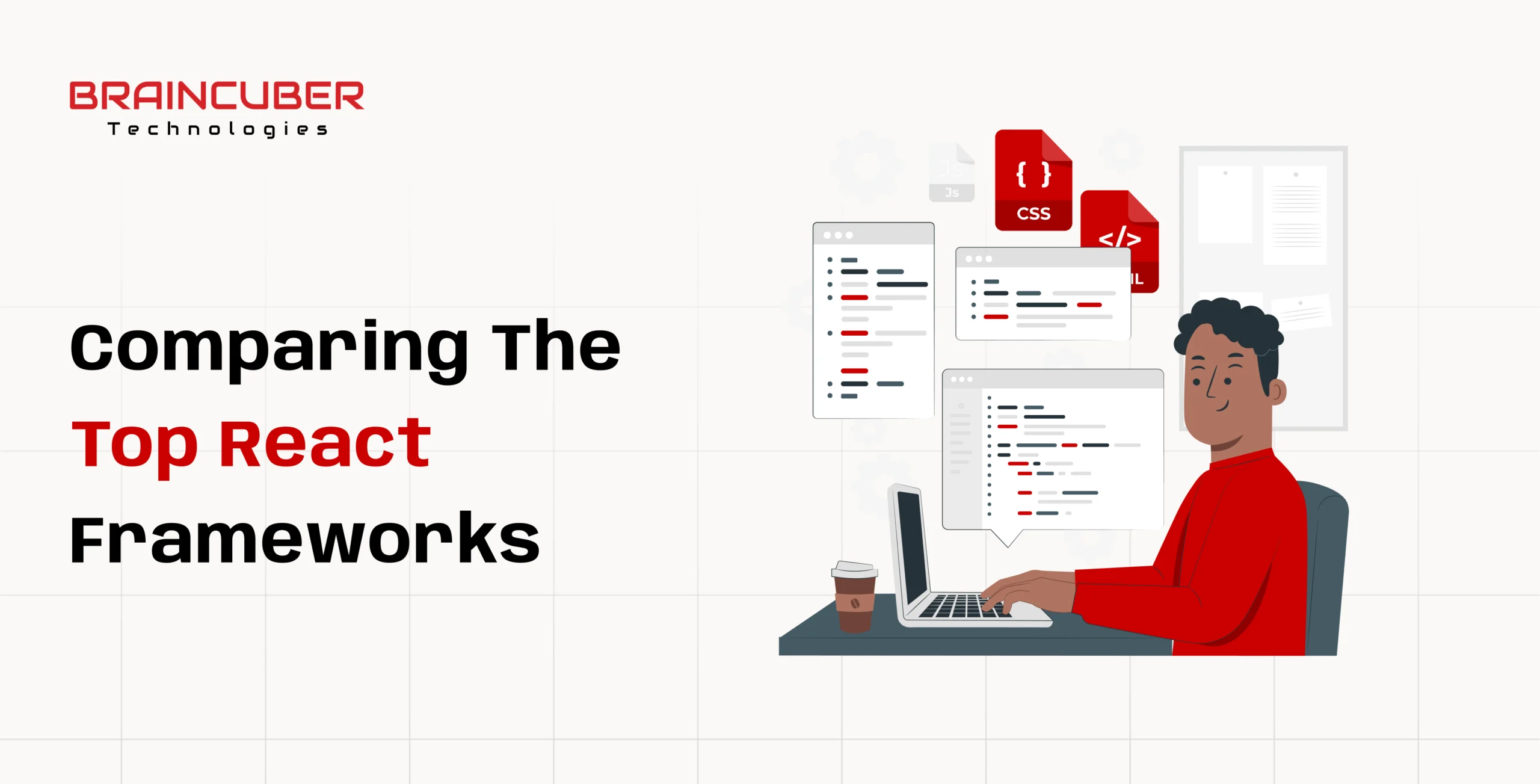 Infographic showcasing a comparison of the top React frameworks, emphasizing key attributes and performance metrics.