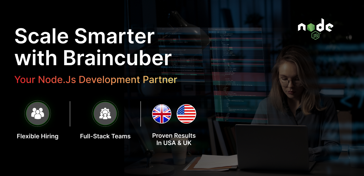 Braincuber Node.js development services - Scale smarter with flexible hiring, full-stack teams, and proven results in USA and UK.